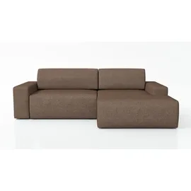 A&J MöbelLand Ecksofa TOTI mit Schlaffunktion. Farbe: Braun 25. - Braun