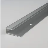 PROVISTON Einfass- | Abschlussprofil Aluminium 15.6 x 8.5 x 2700 mm Silber Einschubprofil Abschlussleiste Bodenprofil | PROVISTON