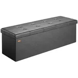 CASARIA Sitzbank Schwarz 115x38x38cm mit Stauraum Faltbar