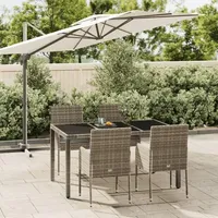 vidaXL Garten-Essgruppe 5-tlg. Grau