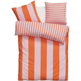 OTTO home Sari Trend Gestreift Orange/Rosa 135 x 200 cm + 2 x 80 x 80 cm