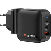 Verbatim Mini GaN Charger 70W 2xUSB-C PD, 1xUSB-A QC 3.0 32229