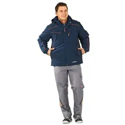 Wetter- und Kälteschutzjacke Neon 3395, marineblau/leuchtorange, Größe XL - blau - XL