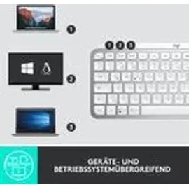 Logitech MX Keys Mini for Business Tastatur (kabellos, weiß, Logi Bolt, USB/Bluetooth, DE (920-010598)