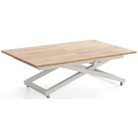 WFL GROUP Axen Braun Eiche 120-160 x 80 x 38-75 cm