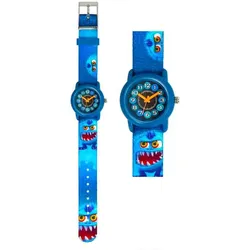 Kinderuhr mit Quarzuhrwerk Monster blau