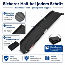 BITUXX Klappbare Hunderampe Einstiegshilfe bis 90 kg Schwarz