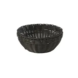 APS Korb rund „Profi Line“, schwarzer Flechtkorb/Brotkorb, Körbchen aus Polypropylen, Ø 16 cm, Höhe 8 cm