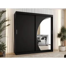 Mirjan24 Schwebetürenschrank Wika 200 x 200 x 62 cm Schwarz