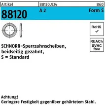 SCHNORR Sperrzahnscheibe R 88120 beids.gez. S16 x 24 x 1,3 A 2 100 Stück