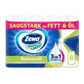 Zewa Küchenrolle Wisch & Weg Reinweiß 2-lagig 8 St.