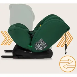 lionelo Bastiaan i-Size Kindersitz ab Geburt 0-36 kg Isofix Top Tether 360 Grad drehbar Rückwärts Vorwärts Seitenschutz 5-Punkt-Sicherheitsgurte Dri-Seat (Grünwald)