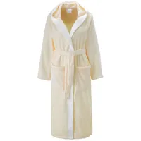 OTTO home Unisex-Bademantel Miia, ideal für Sauna, Spa & im Urlaub, Langform, Microfaser, Kapuze, Gürtel, weich und kuschelig, plüsch, für Damen und Herren, S-XL beige L