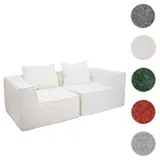 2er-Sofa/Zubehör für Sofa HWC-O54, Couch 2-Sitzer Loungesofa, modular Stoff/Textil (300g/m2) 63x194x97cm ~ creme
