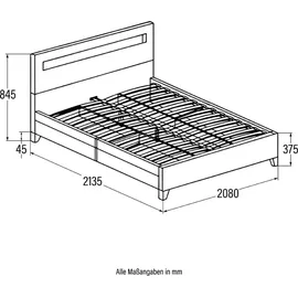 Home Deluxe LED Bett Nube mit Schubladen 200x200cm - versch. Ausführungen - mit Matratze - Weiß