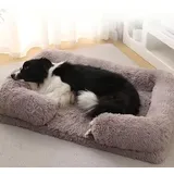 ILESTDG Pelzbarn Orthopädisches Hundebett (braun,XXL 130X90X22CM)