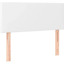 vidaXL Boxspringbett mit Matratze LED Weiß 100x200 cm Kunstleder