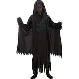 Metamorph Kostüm Harry Potter – Dementor Kostüm für Kinder, Verbreite Düsternis und Kälte mit flatterndem Gewand und finsterer Mas schwarz 140-152