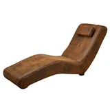 Massivmoebel24 - Relaxliege 180x62x87 braun spleen