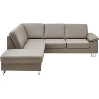 Beldomo Premium Ecksofa, Hellgrau, Leder, Echtleder, Rindleder, 5-Sitzer, L-Form, 248x235 cm, Goldenes M, erweiterbar, Typenauswahl, Fußauswahl, Lederauswahl, Sitzqualitäten, Rückenfutter, individuell planbar, in den Filialen seitenverkehrt erhältlich, Wohnzimmer, Sofas & Couches, Wohnlandschaften, Ecksofas