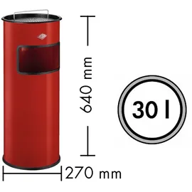 Wesco 150601-60 Kombi-Ascher aus Stahl, 30 mit Sieb Standascher, anthrazit