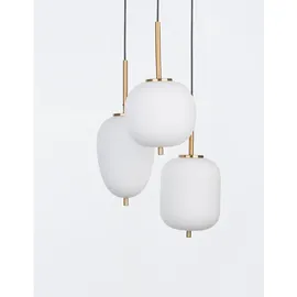 Nova Luce Lato 3-flg. rund Gold/Weiß