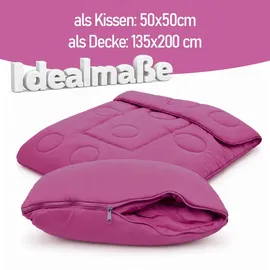 BestLivings 2 in 1 Kuscheldecke 135 x 200 cm Fuchsia