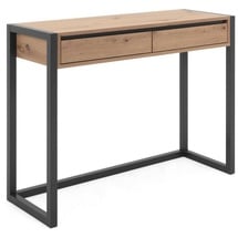 Homestyle4u 2112, Konsolentisch Flurtisch Holz Sideboard Anrichte 2 Schubladen - Naturbelassen