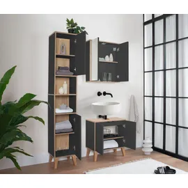 roba Morena Badschrank 32,5 x 195 x 0 cm Grau/Eiche