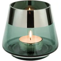 Fink Teelichthalter Ø 15 cm aus Glas, türkis), großes