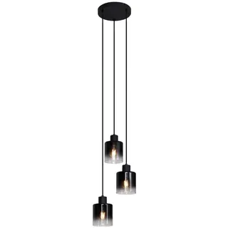 QAZQA Moderne Pendelleuchte Schwarz mit Rauchglas 3-flammig - Dame