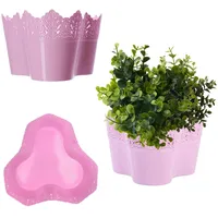 Kadax Spitzen-Blumentopf aus Kunststoff, 24 cm, Dreifach, Rosa
