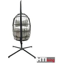 Hti-Living Hängesessel Rica Deluxe Grau/Schwarz