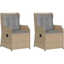 vidaXL Gartenbank 2 pcs 110 x 60 x 80 cm Beige