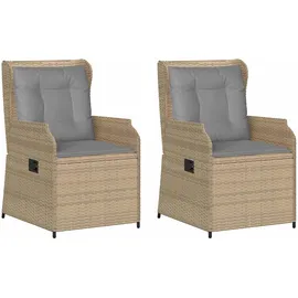 vidaXL Gartenbank 2 pcs 110 x 60 x 80 cm Beige