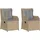 vidaXL Gartenbank 2 pcs 110 x 60 x 80 cm Beige