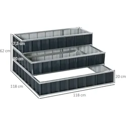 Outsunny - Hochbeet - 118L x 118B x 62H cm - dunkelgrau