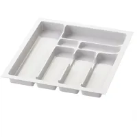 Sossai Besteckeinsatz Kunststoff 30-90 cm Weiß 43 x 49 cm 7 Fächer