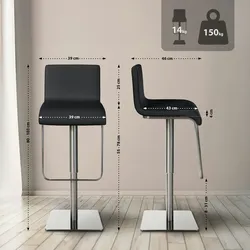CLP Barhocker Limon Kunstleder schwarz/edelstahl