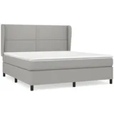 vidaXL Boxspringbett mit Matratze Hellgrau 180x200 cm Stoff