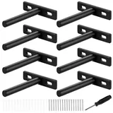 8 Stk 75mm Schwebende Regalhalterung Unsichtbar Regalträger & -Stützen, Regalbodenträger Tablarträger Unsichtbar, Verdeckt Schwebende Lasten Regalhalterungen für Regal Halterung Wand Möbel(Schwarz)