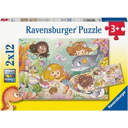 Ravensburger Puzzle »Kleine Feen und Meerjungfrauen«, 24 Puzzleteile, 2 x 12 Teile; Made in Europe; FSC® - schützt Wald - weltweit bunt