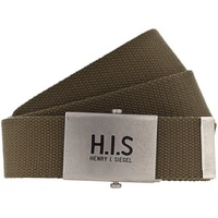H.I.S. H.I.S Stoffgürtel, Bandgürtel mit H.I.S Logo auf der Koppelschließe, grün