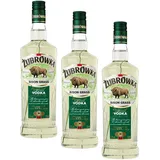 ZUBROWKA BISON GRASS (1 x 700 ml),polnischer Vodka mit der Kraft des Bisons, hell-olivgrüner Polens meistverkaufter Vodka mit Bisongras-Essenz, 37,5% Alk. (Packung mit 3)