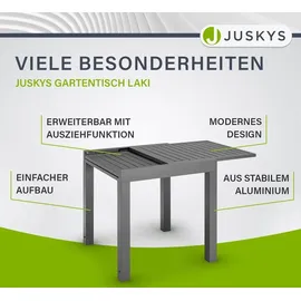 Juskys Laki Gartentisch 70 x 70 x 70 cm Anthrazit