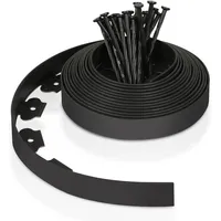 Eulenke Flexible Kunststoff Rasenkante in Schwarz - Individuelle Beeteinfassung für Ihren Garten (Höhe: 5 cm, Länge: 50m)