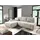 Fun Möbel Ecksofa Sofa mit Schlaffunktion VOGAR Stoff Poso Creme Ottomane Links - Weiß