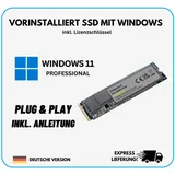 2TB M.2 NVME PCIe SSD Festplatte mit vorinstallierten Windows 11 PRO Professional für PC Laptop Notebook