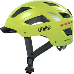 Fahrradhelm ABUS "HYBAN 2.0 LED" Gr. M, gelb (signal gelb), Helme, M Kopfumfang: 52cm - 58cm
