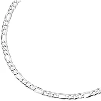Smart Jewel Silberkette Figarokette 3/1 diamantiert, massiv, Silber 925 silberfarben 45 cm